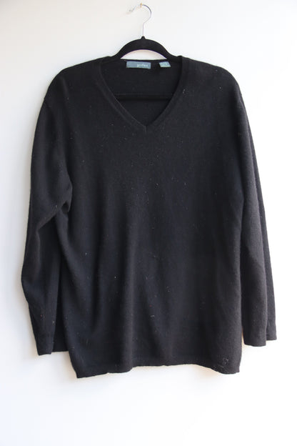 Griffen Black  2 Ply Cashmere Sweater