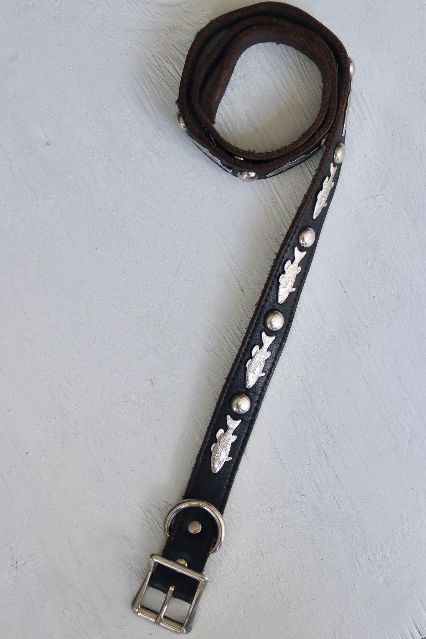 Stamped Fish Leather Belt