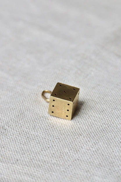 Dice Pendant - 14k Yellow Gold