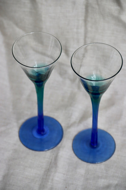 Set of Two Blue Stem Glasses