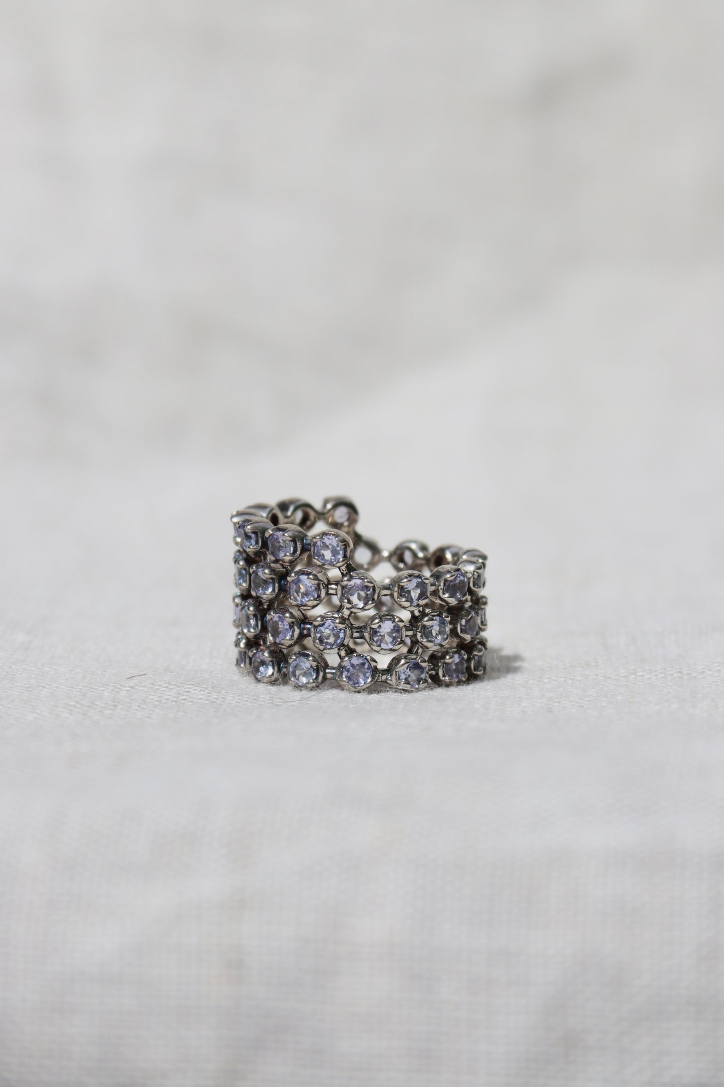Sterling Silver Tanzanite Multi-Row Eternity Ring