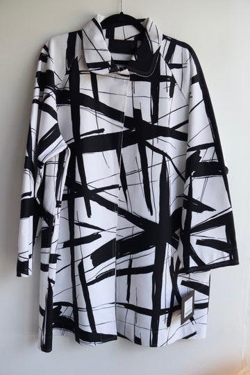 Norma Kamali Abstract Lines Trench Coat