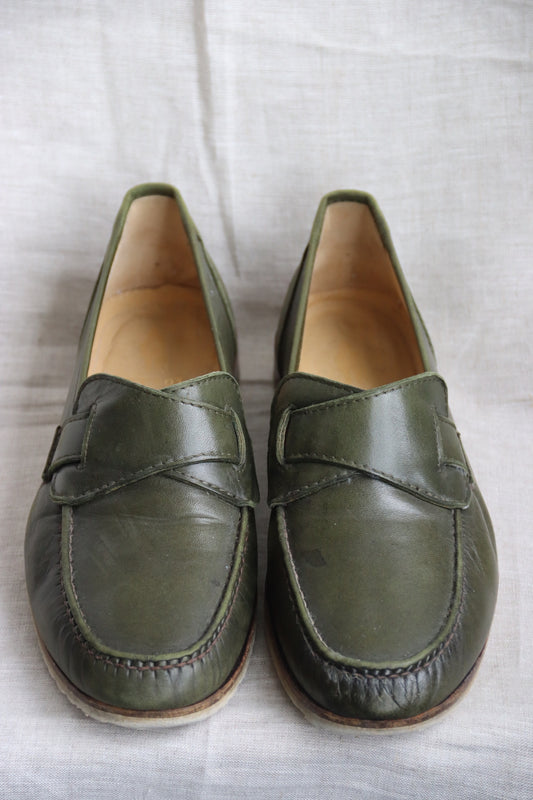 Jaykos Green Leather Loafers - 9