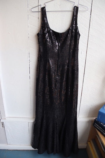 Nouveau Black Sequined Formal Dress