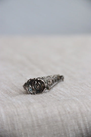 Sterling Silver Floral Vase Pin