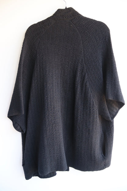 Eileen Fisher Black Crinkle Cardigan Top