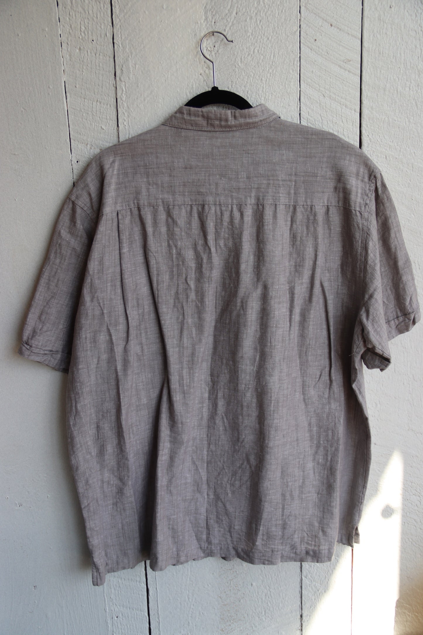 Mens Havanera Grey Linen Button Down