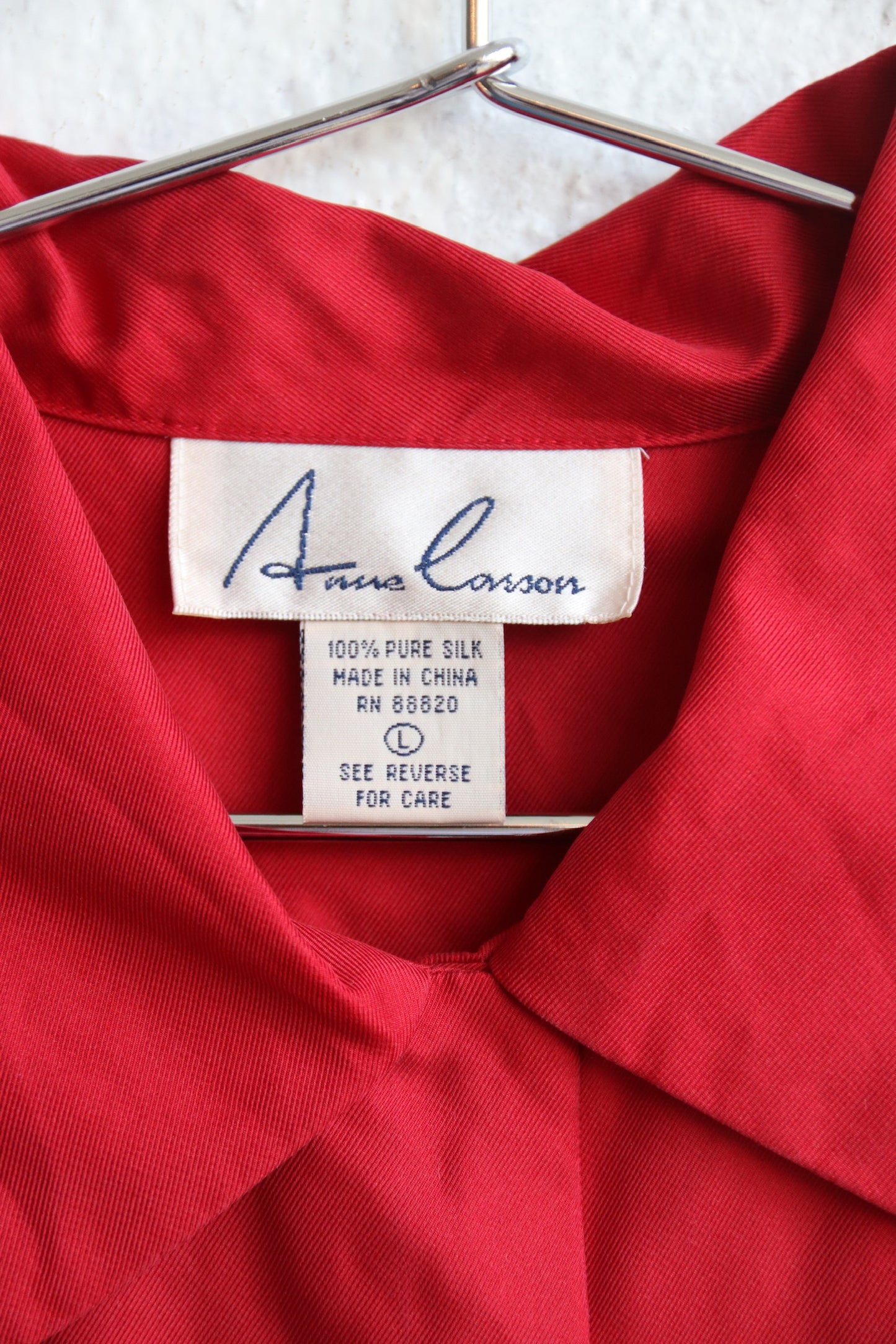 Anne Larson Red Silk Top