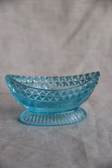 Blue Glass Salt Cellar