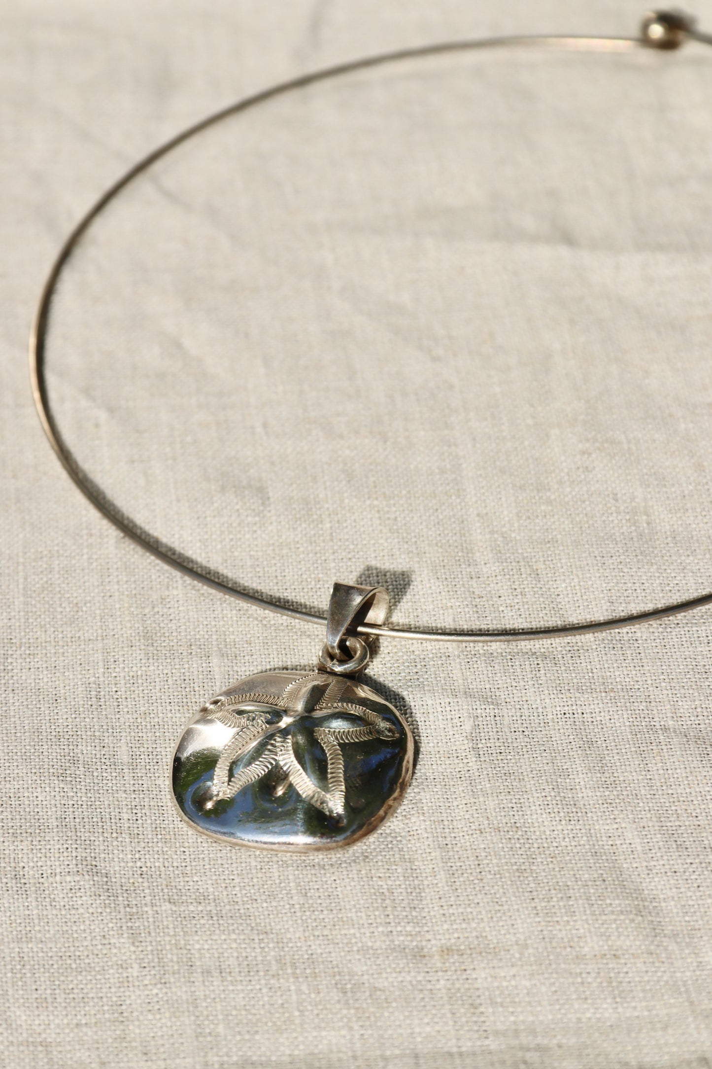 Sterling Silver Sand Dollar Necklace and Bracelet Set