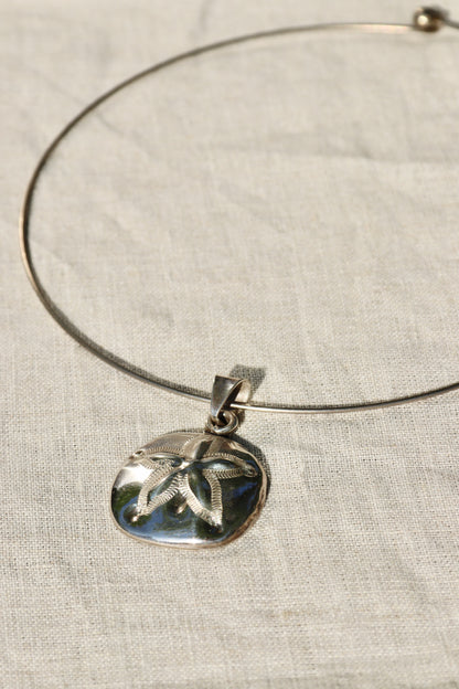 Sterling Silver Sand Dollar Necklace and Bracelet Set