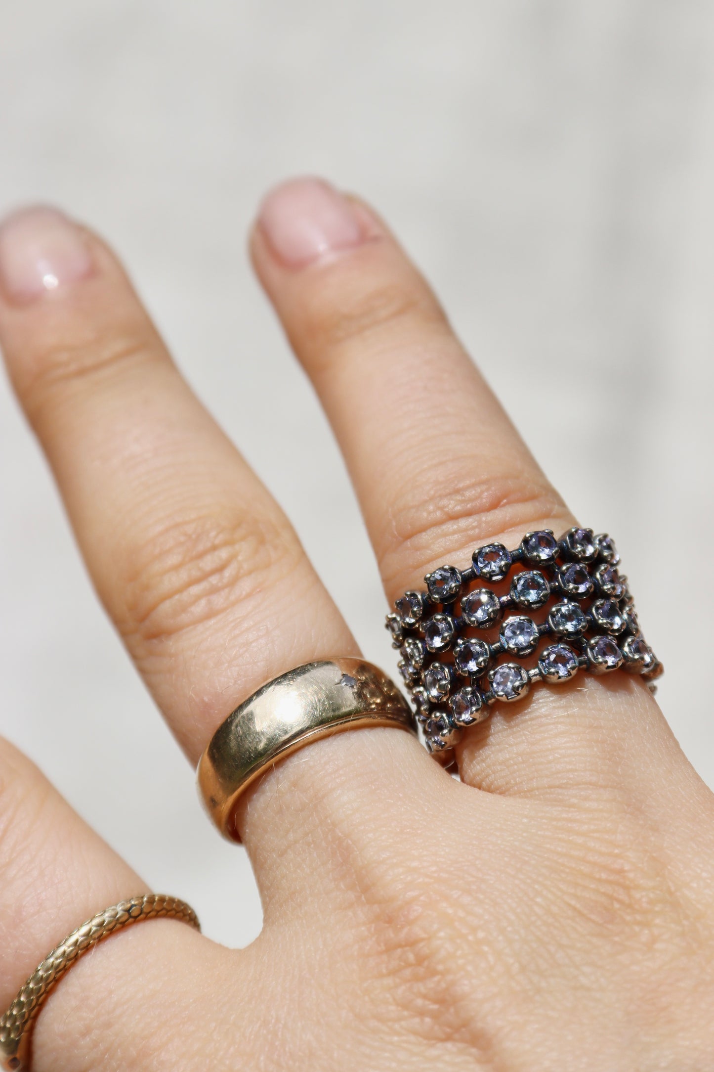 Sterling Silver Tanzanite Multi-Row Eternity Ring