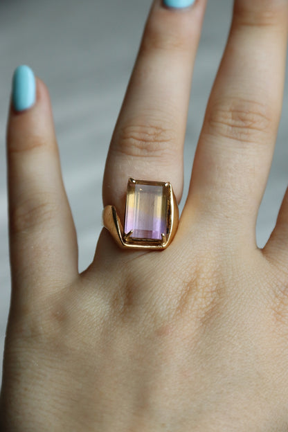 10K Ametrine Asymmetrical Ring