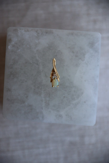 Opal and Diamond Pendant - 14K