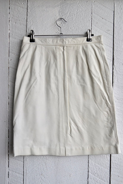 Peggy Martin White Leather Skirt
