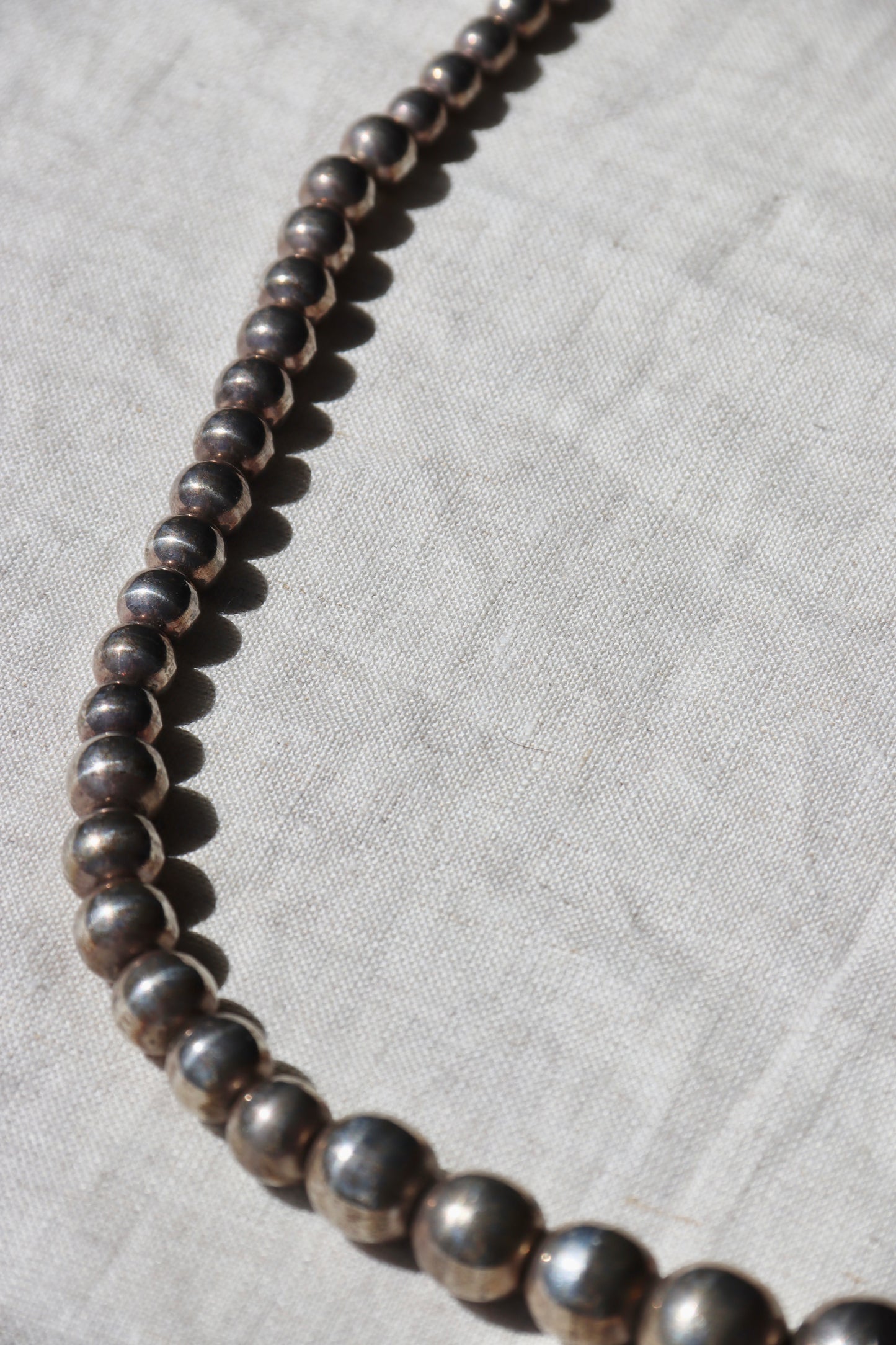 Taxco Mexican Sterling Silver Heavy Graduated Ball Necklace