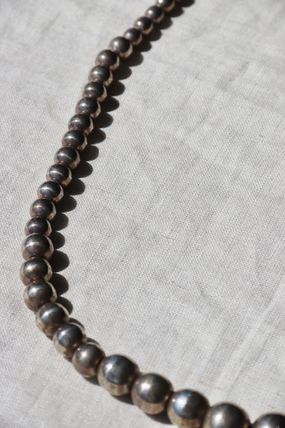 Taxco Mexican Sterling Silver Heavy Graduated Ball Necklace