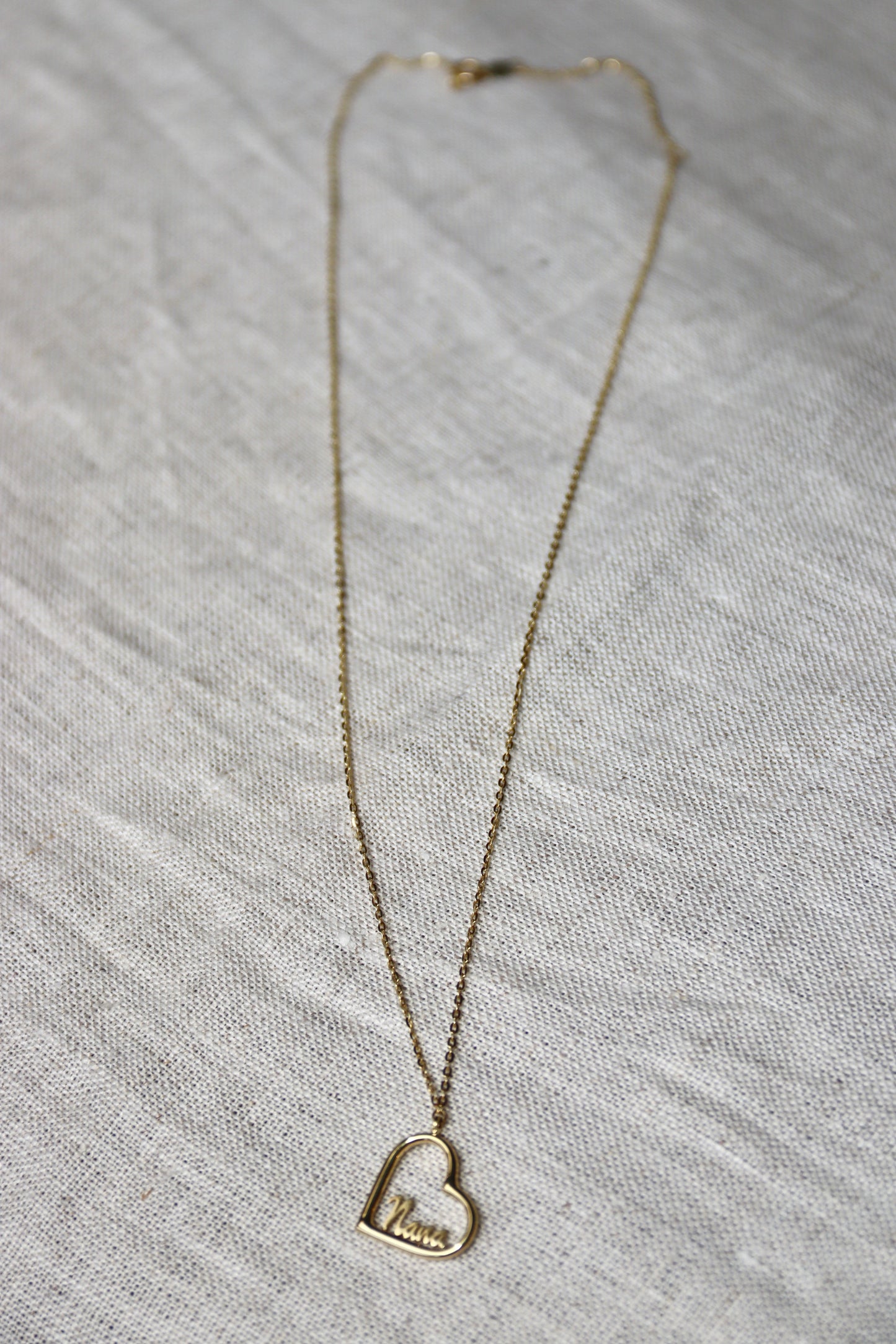 10K Yellow Gold "Nana" Heart Necklace