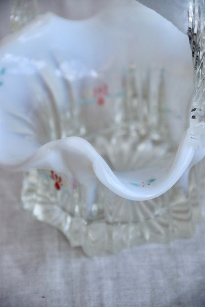 Hand Painted Iridescent Glass Basket
