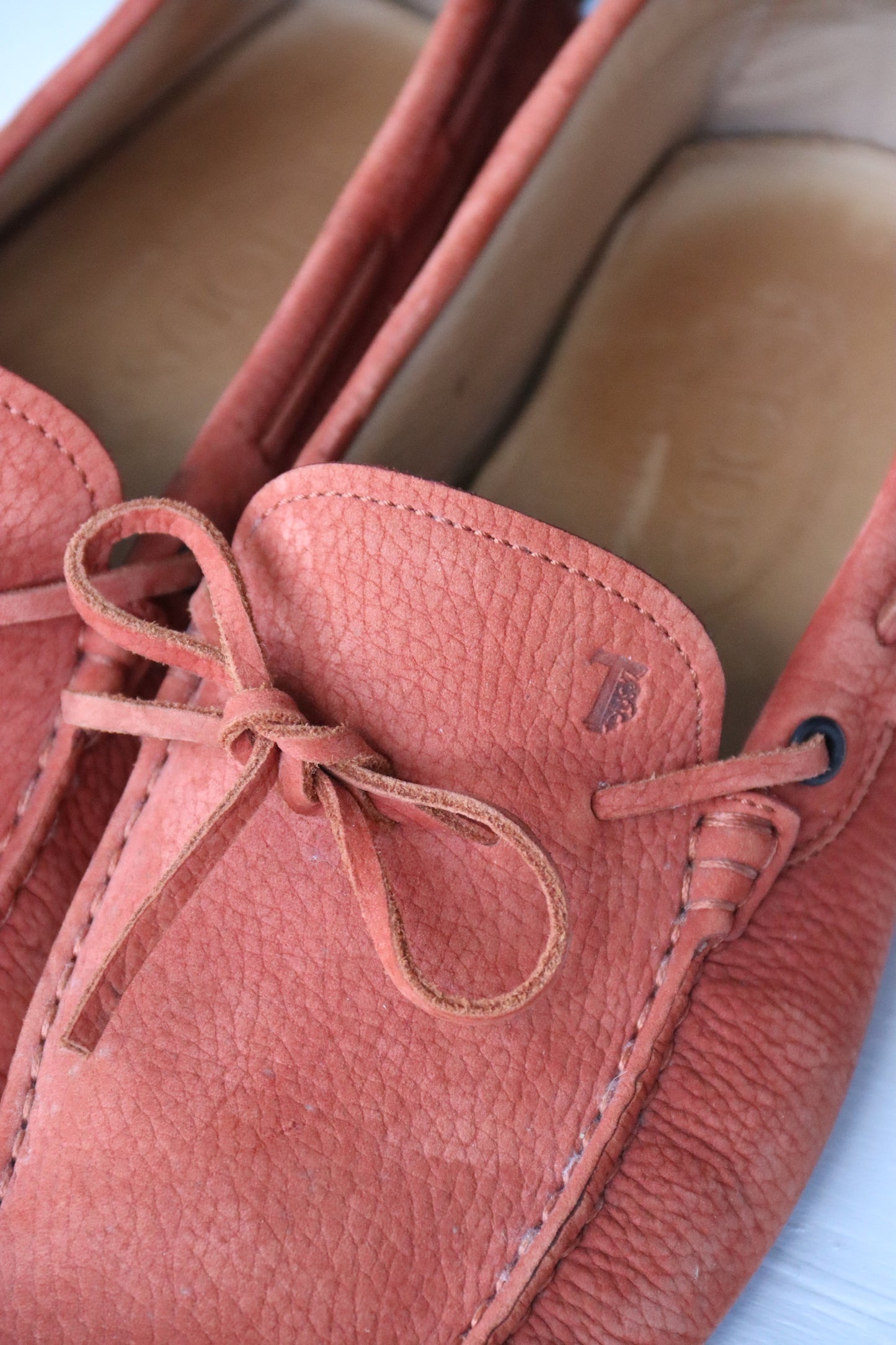 Tod's Gommino Orange Leather Loafers