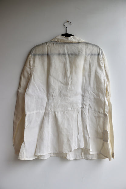 White Top with Mismatched Buttons