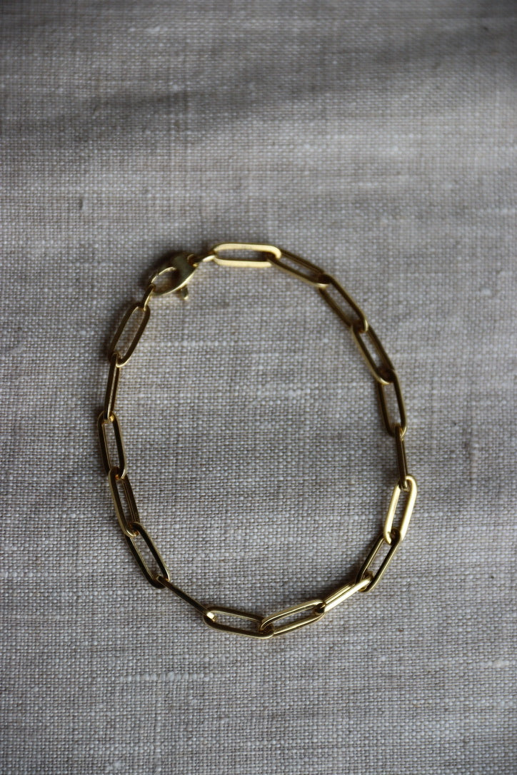 14K Paper Clip Chain Bracelet