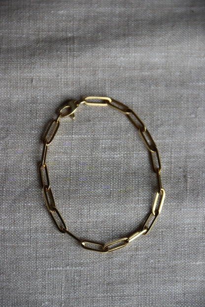 14K Paper Clip Chain Bracelet