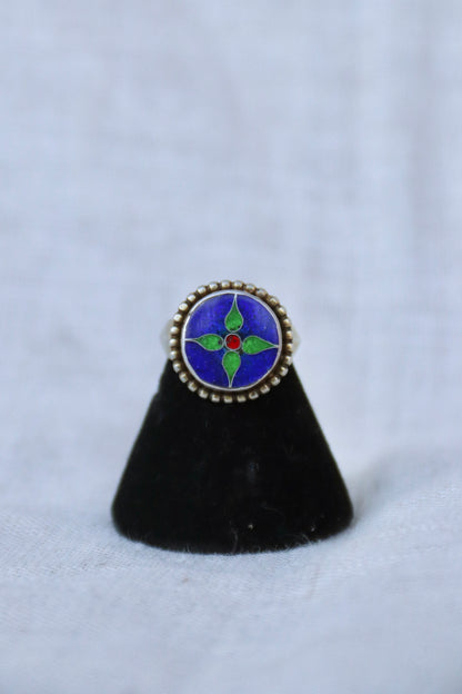 Louise Parish Sterling Silver Enamel Ring