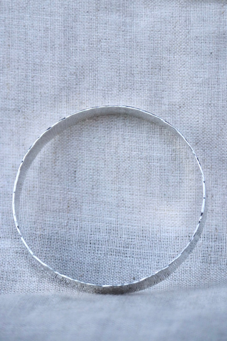 Sterling Silver Hammered Bangle Bracelet