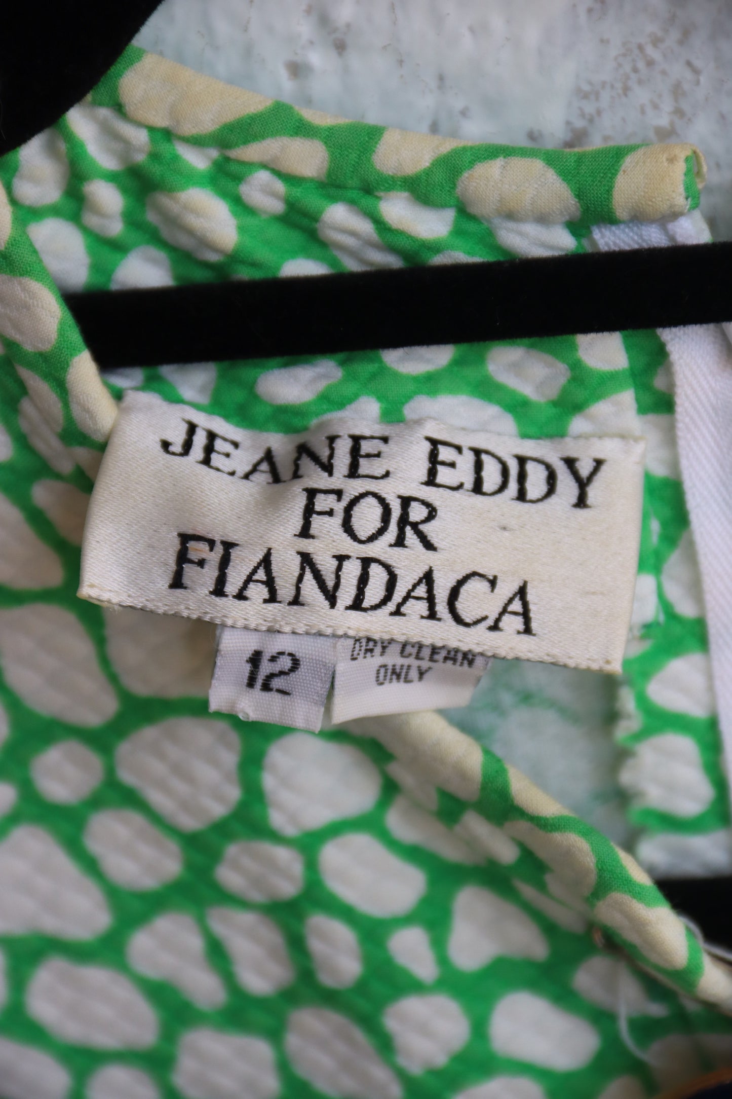 Jeane Eddy For Fiandaca Green Butterfly Dress - as is