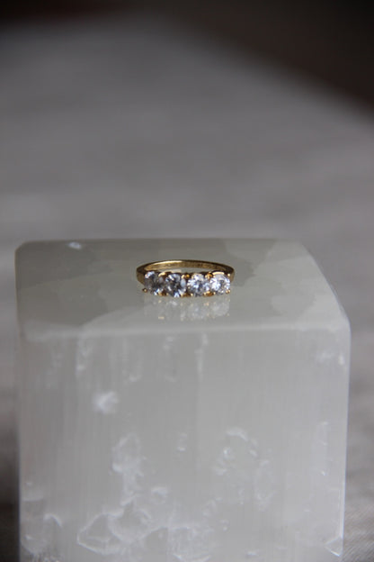 Cubic Zirconia Four Stone Ring - 14K