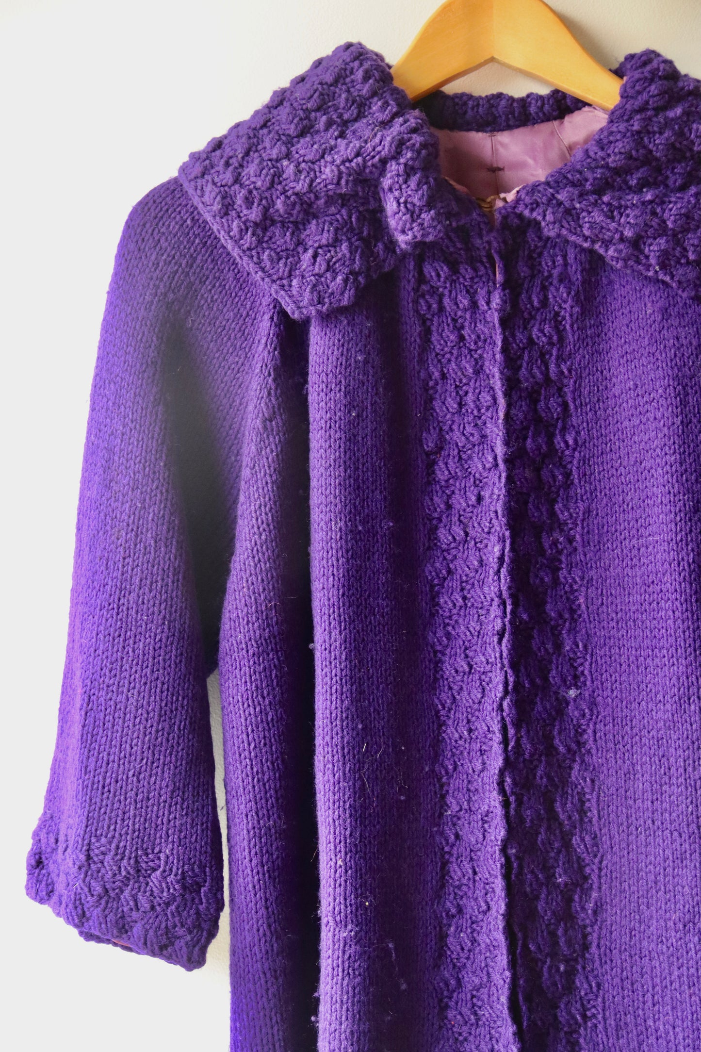 Purple Knit Coat