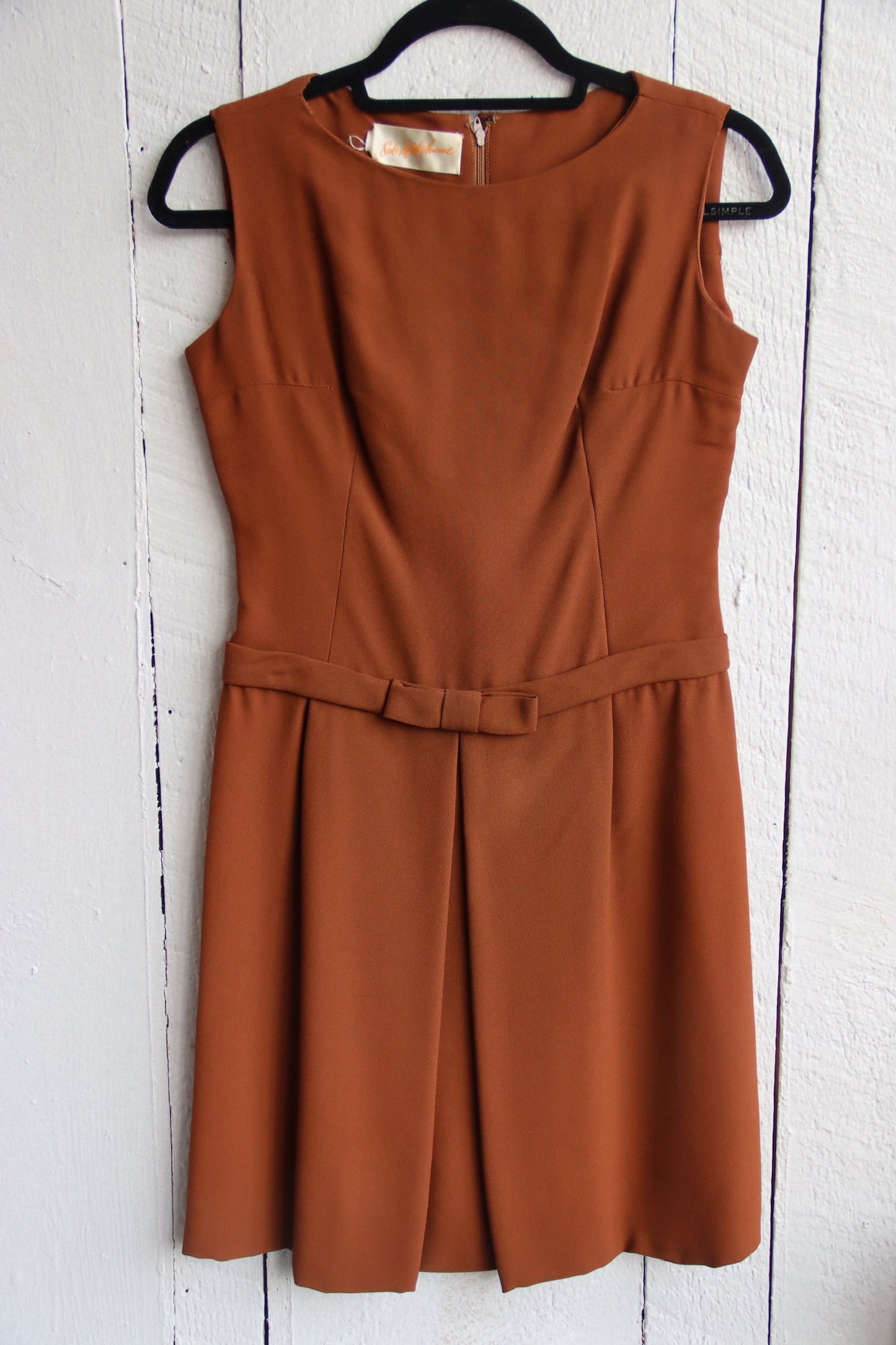 Saks Fifth Avenue Brown Bow Dress