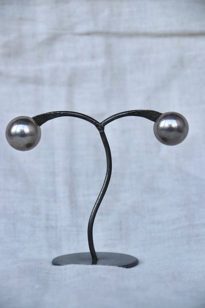 Sterling Silver Half Sphere Stud Earrings