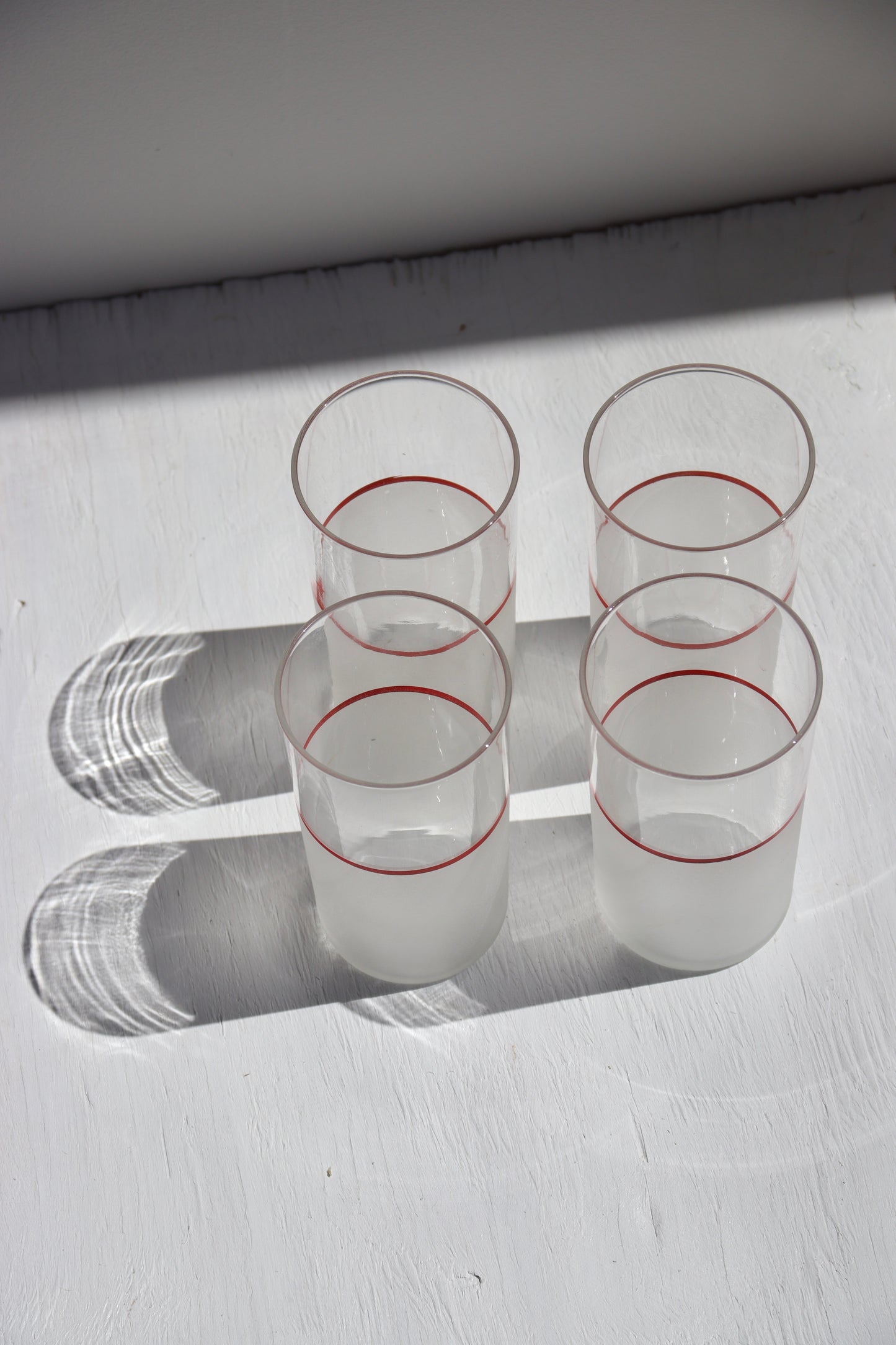 Set of 4 Half Frosted Glasses