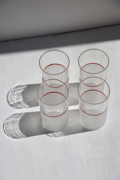 Set of 4 Half Frosted Glasses