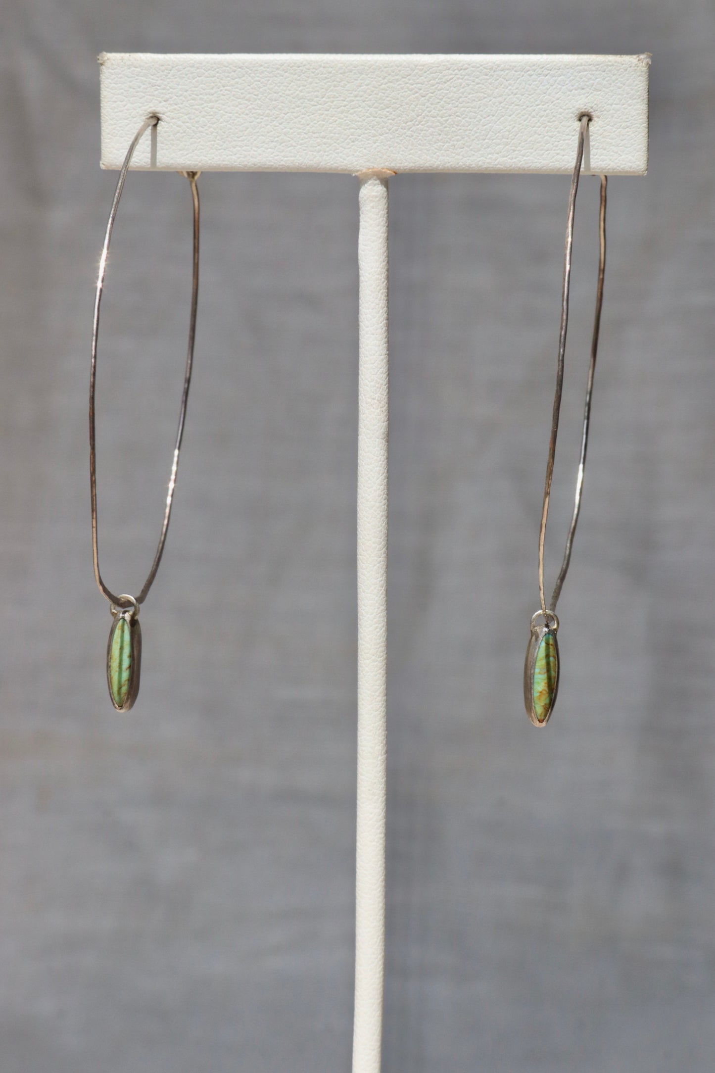 Manuela Stalman Sterling Silver and Turquoise Hoop Earrings