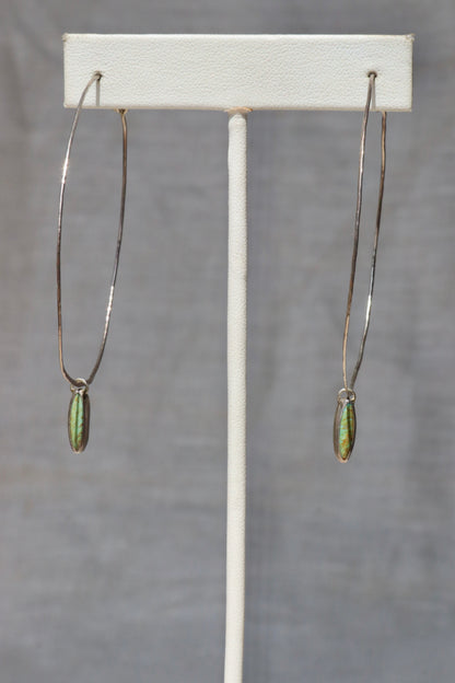 Manuela Stalman Sterling Silver and Turquoise Hoop Earrings