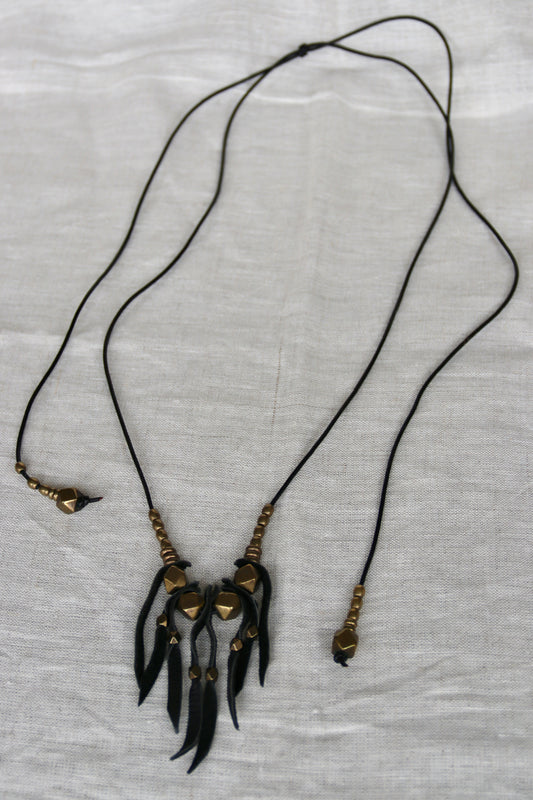 Marisa Mason Brass and Leather Necklace