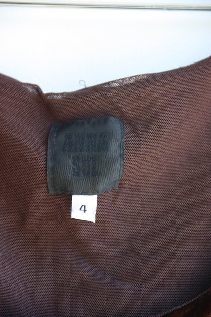 Anna Sui Brown Velvet Dress