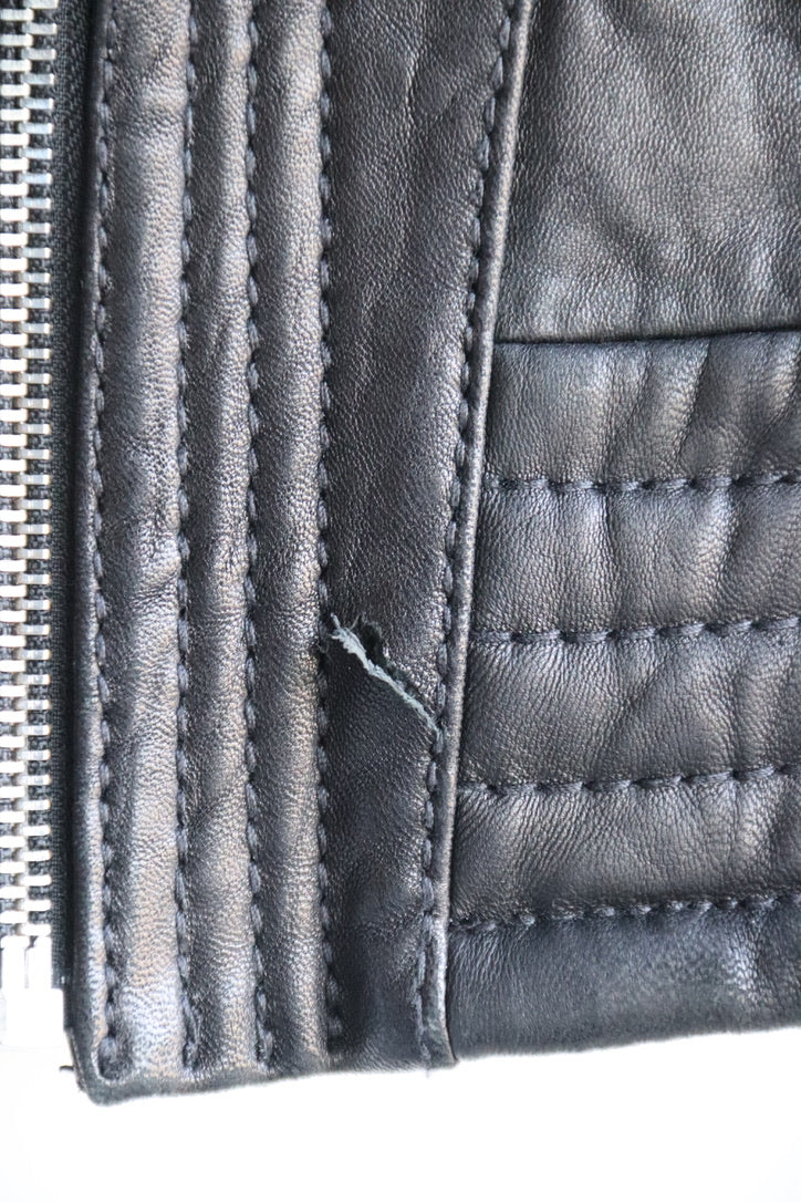 Michael Kors Black Leather Moto Jacket - as is