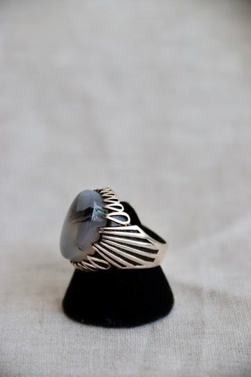 Sterling Silver Moss Agate Ring