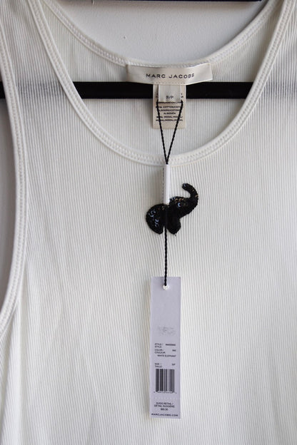 Marc Jacobs White Tank Top with Black Elephant - NWT