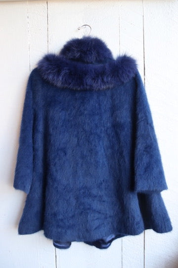 Blue Faux Fur Coat