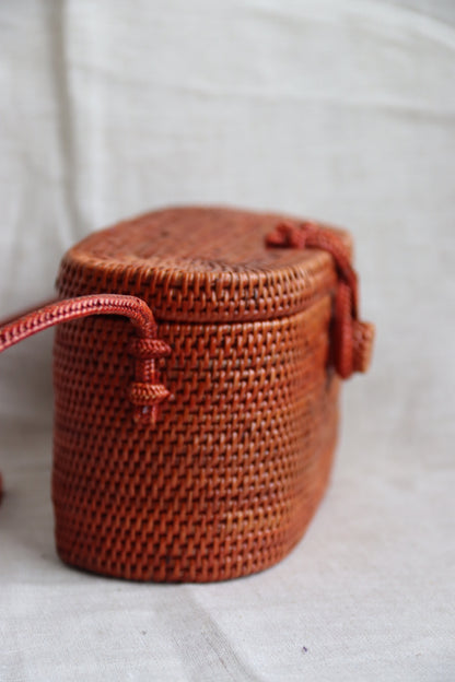 Peggy Fisher Handbags Red Woven Petite Shoulder Bag