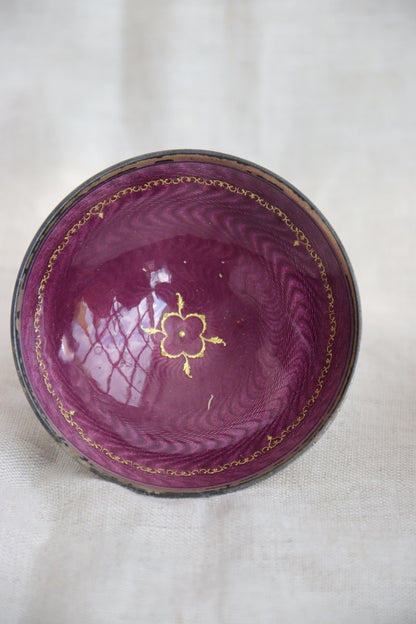 Set of 2 purple enamel and sterling silver bowls