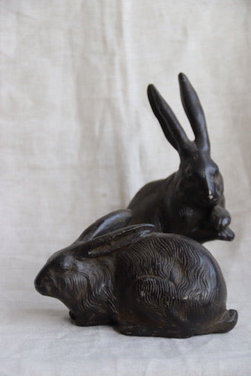 Set of 2 Japanese Rabbit Sculptures