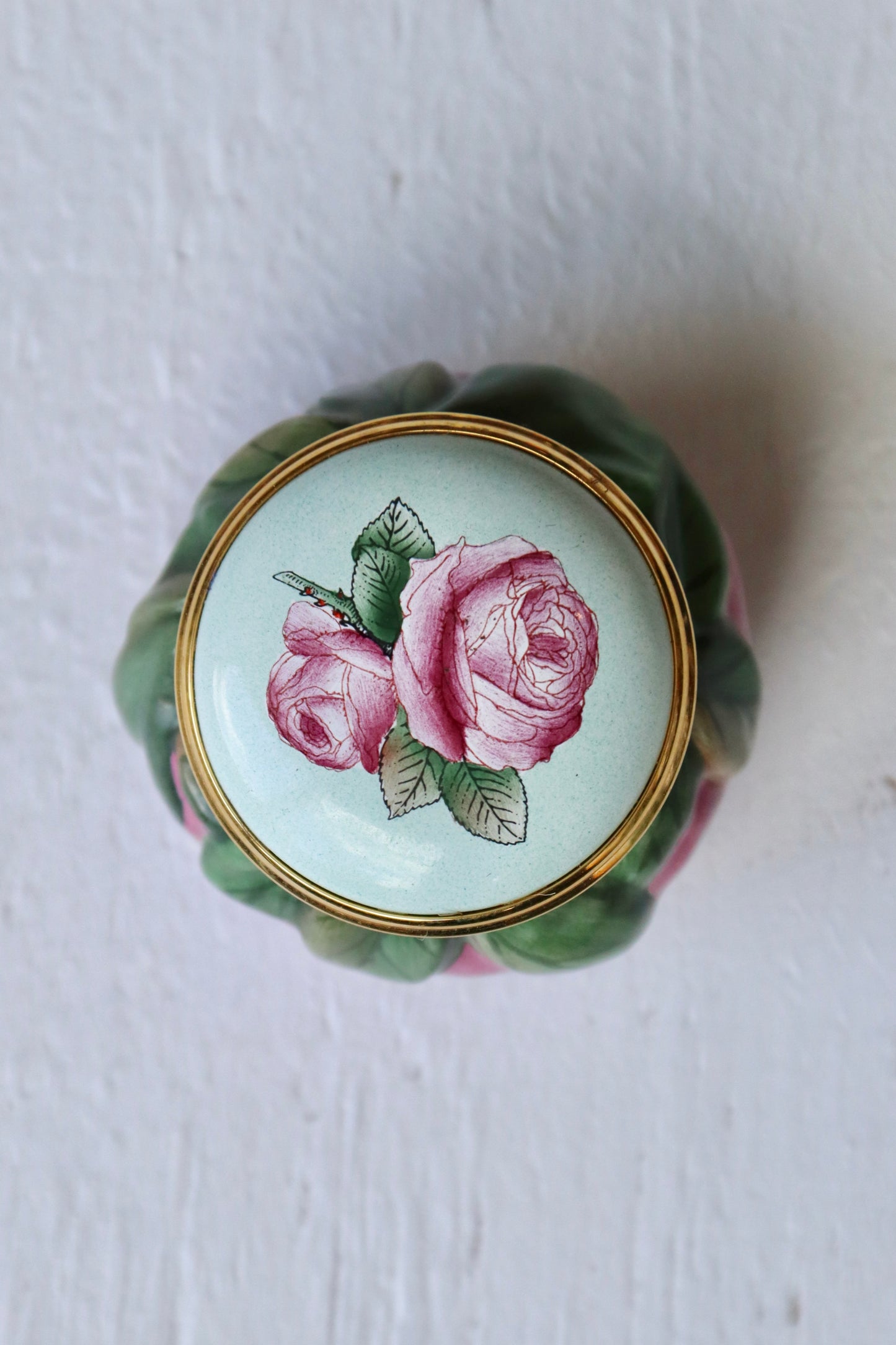 Rose Shaped Enamel Box