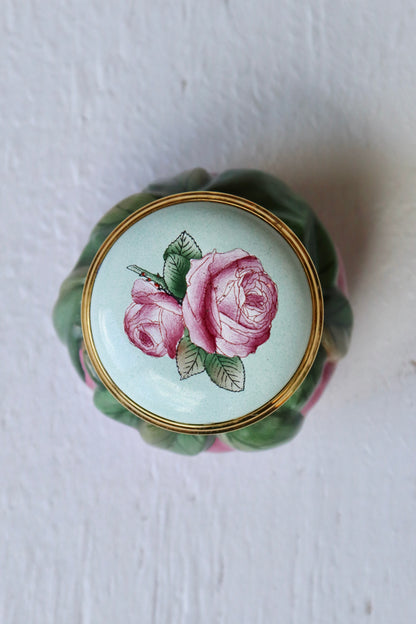 Rose Shaped Enamel Box