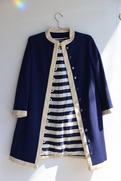 Navy Blue Wool Coat